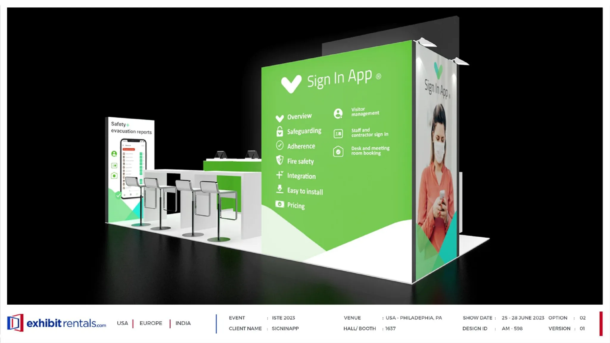 10x20 Peninsula booth design by Exhibit-Rentals